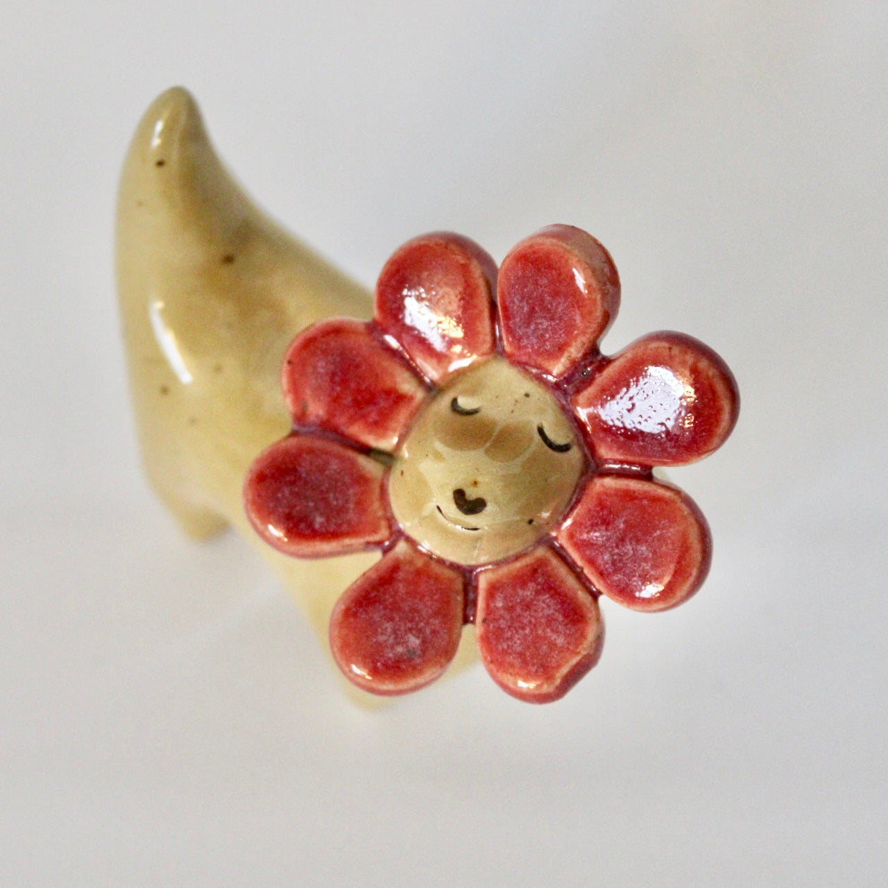 Red Flower Weenie Figurine