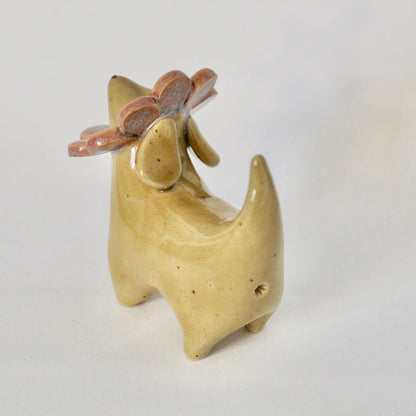 Pink Flower Weenie Figurine