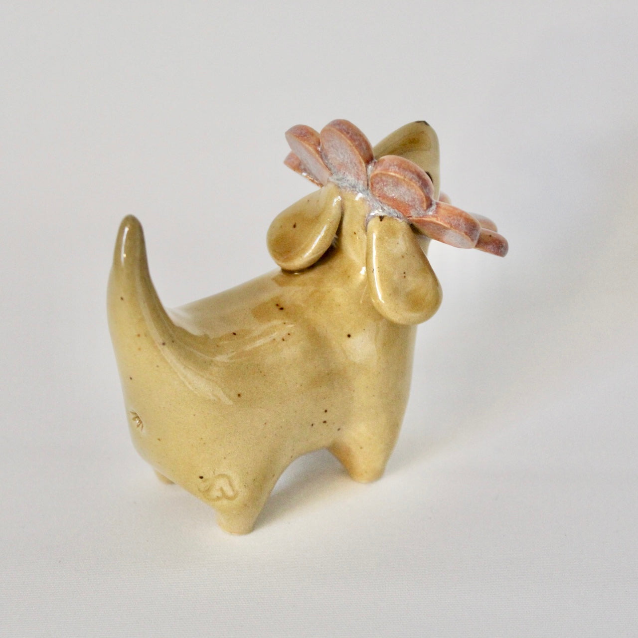 Pink Flower Weenie Figurine