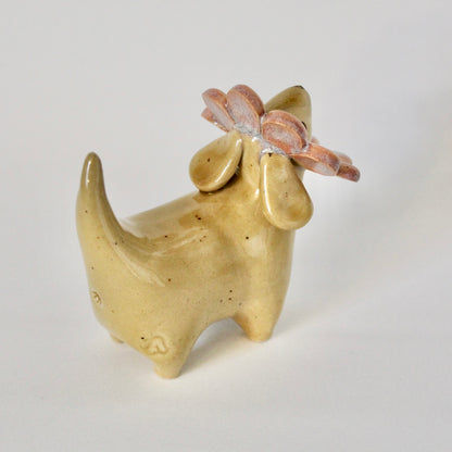 Pink Flower Weenie Figurine