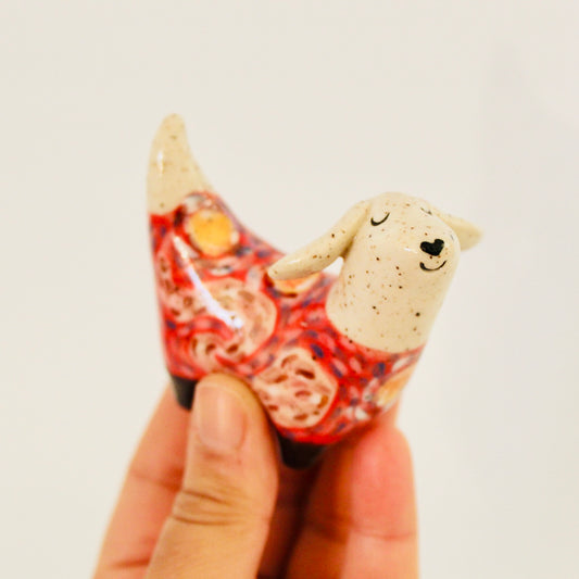 Red & Pink Starry Night Weenie Figurie