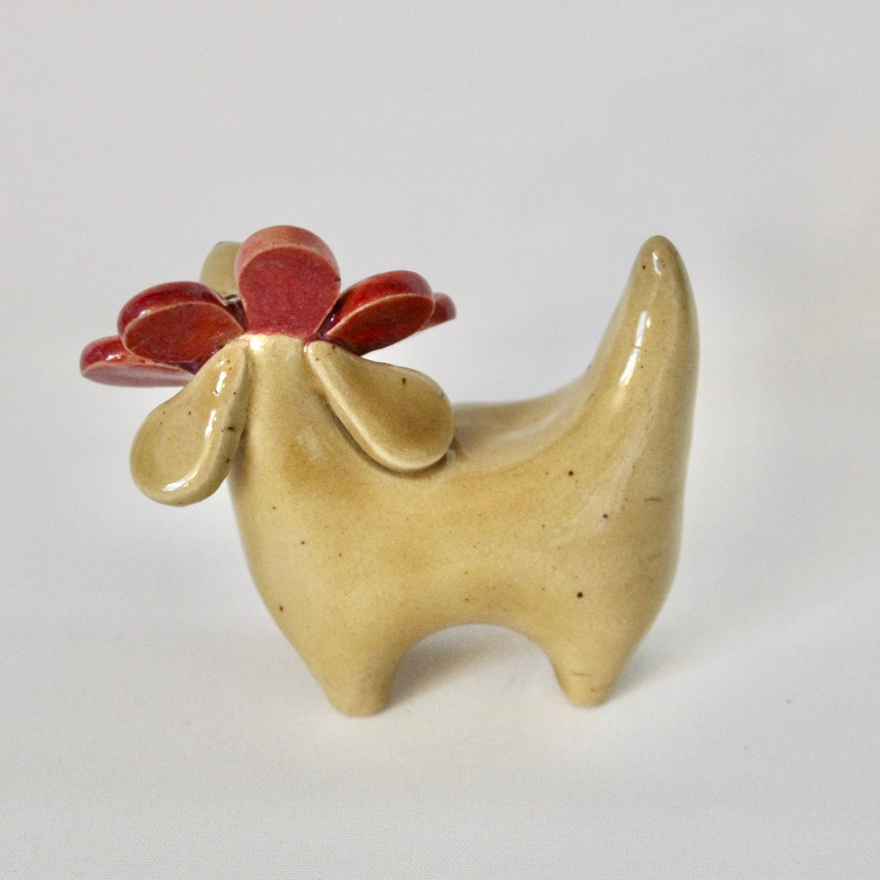 Red Flower Weenie Figurine