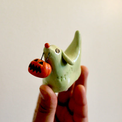 Pre-Order Halloweenie Ghost Dog Ceramic Figurine | Potted By Jess x Weenies, Plants & Pots
