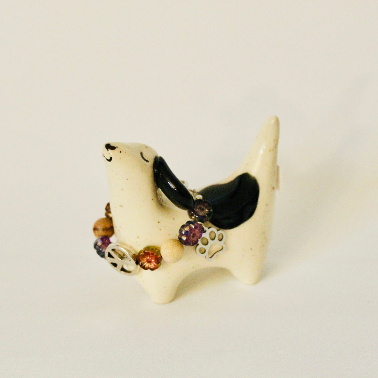 Boho Beaded Weenie Figurine - Multi Flower | WeenChella Collection