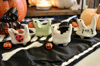 Pre-Order Halloweenie Ghost Dog Ceramic Figurine | Potted By Jess x Weenies, Plants & Pots