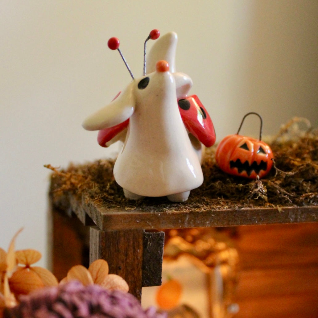 Pre-Order Halloweenie Ghost Dog Ceramic Figurine | Potted By Jess x Weenies, Plants & Pots
