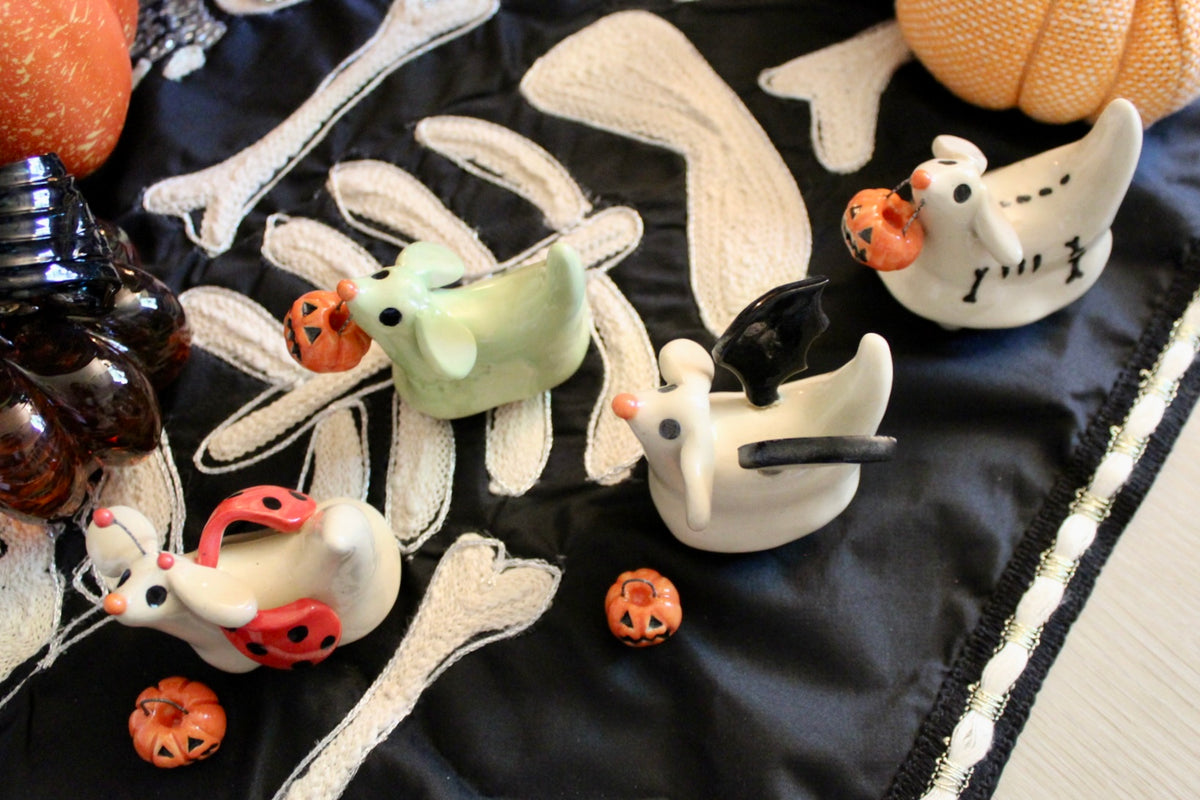 Pre-Order Halloweenie Ghost Dog Ceramic Figurine | Potted By Jess x Weenies, Plants & Pots