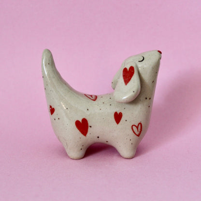 Valentine Weenie Figurine - Doodle Hearts