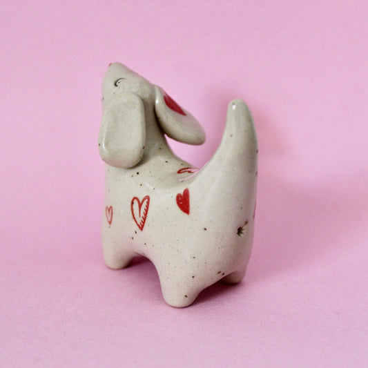 Valentine Weenie Figurine - Doodle Hearts
