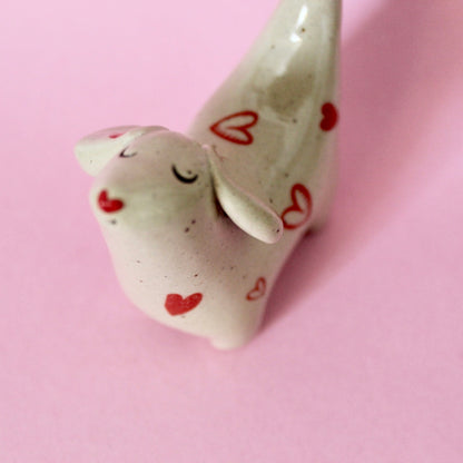 Valentine Weenie Figurine - Doodle Hearts