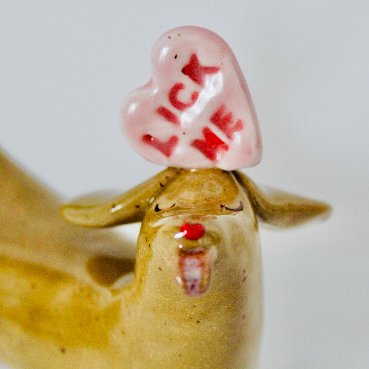 Valentine Weenie Figurine - Lick Me Candy Heart